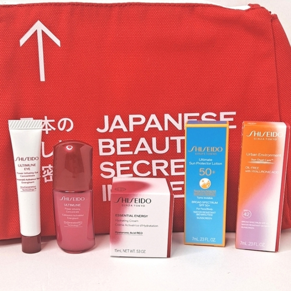 New Shiseido Japanese Beauty Secrets 6 Piece Travel Set